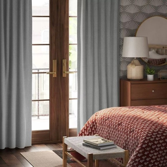 Threshold Aruba Blackout Rod Pocket Light Gray 2 Curtain Panel Set 50" x 63" - Picture 1 of 8